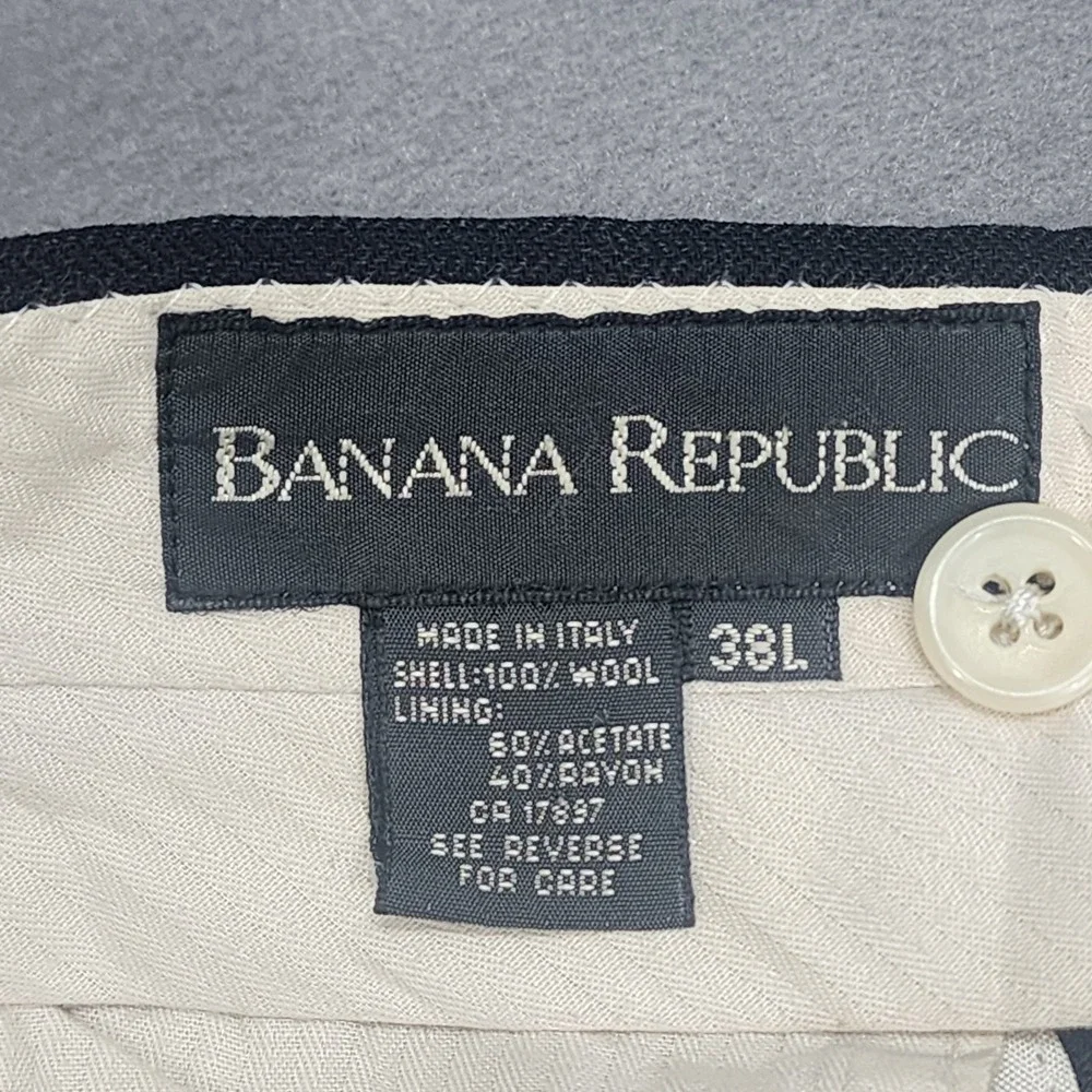 Banana Republic Dress Pants Charcoal Wool Pleated Made in Italy Mens 38L